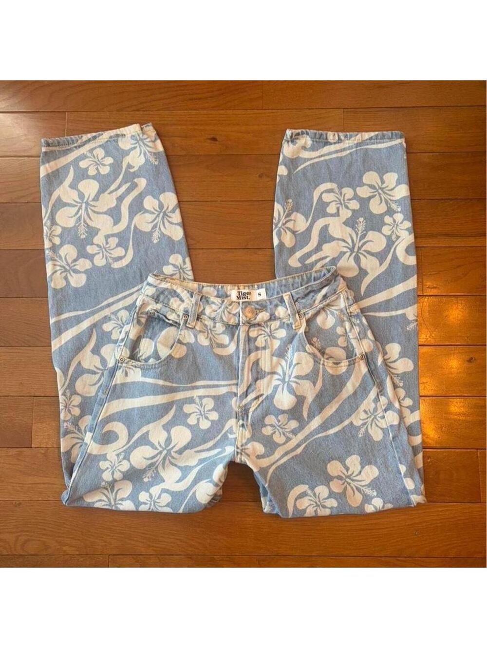 Tiger Mist blue floral jeans